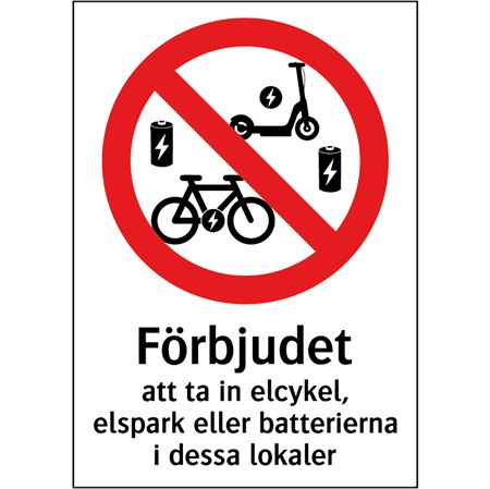 Förbudsskylt för väggmontage, 148x210mm