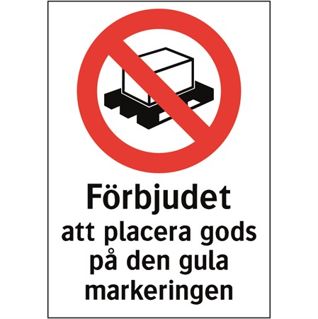 Förbudsskylt för väggmontage, 210x297mm