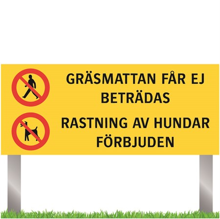 Förbudsskylt för markmontage 330x140mm