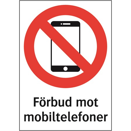 Förbudsskylt för väggmontage, 210x297mm