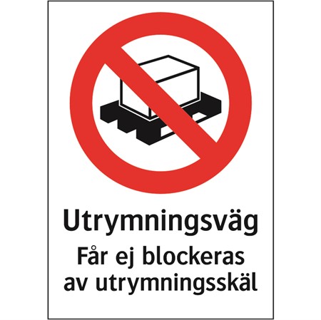 Förbudsskylt för väggmontage, 210x297mm