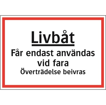 Livräddningsskylt för väggmontage 297x210mm