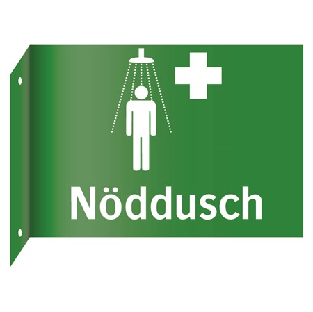 Dubbelsidig flaggskylt för väggmontage, 210x148mm