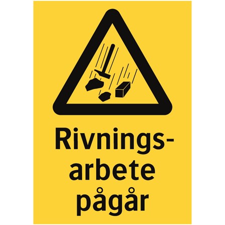 Varningsskylt för väggmontage, 210x297mm