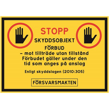 Skyddsobjektskylt för väggmontage, 297x210mm