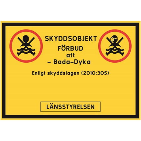Skyddsobjektskylt för väggmontage, 297x210mm