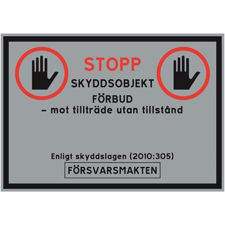 Skyddsobjektskylt för väggmontage, 297x210mm