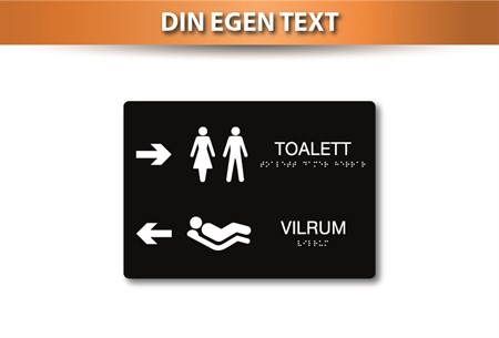 Taktil vägvisningsskylt (2 rader)